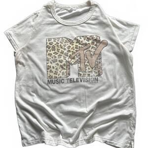 MTV Leopard Print Graphic Tee